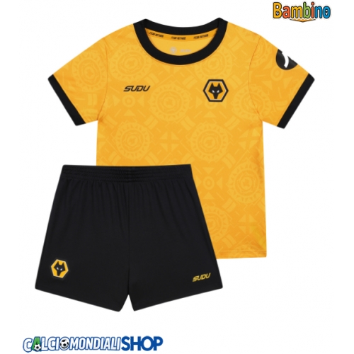 Maglie da calcio Wolves Prima Maglia Bambino 2025-26 Manica Corta + Pantaloni corti)